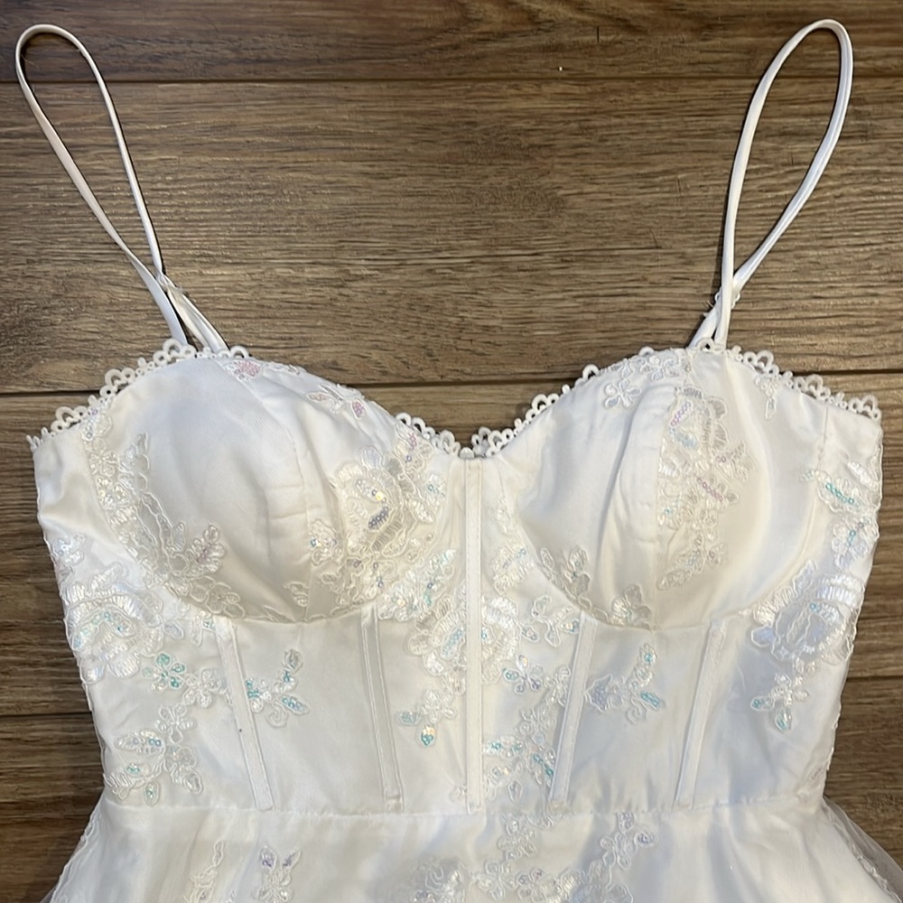 Windsor White Lace Mini Dress - Picture 2 of 6